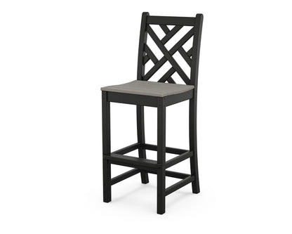 POLYWOOD® Chippendale Bar Side Chair in Black / Driftwood