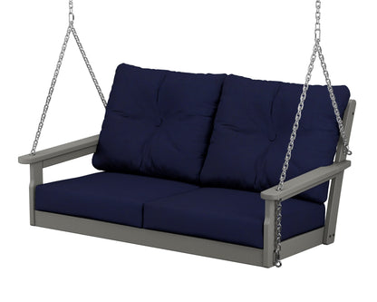 POLYWOOD® Vineyard Deep Seating Swing in Slate Grey / Navy