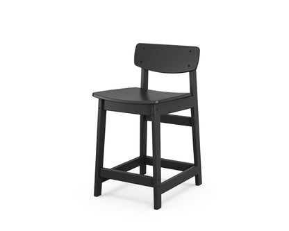 POLYWOOD® Modern Studio Urban Lowback Counter Chair in Black