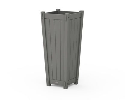 POLYWOOD® Vineyard Tapered Square Tall Planter Box in Slate Grey