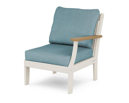 POLYWOOD® Braxton Modular Right Arm Chair in Sand / Natural / Ocean Teal