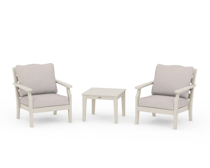 Draper James™ by  POLYWOOD® Savannah 3-Piece Deep Seating Set in Sand / Dune Burlap