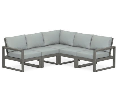POLYWOOD® EDGE 5-Piece Modular Deep Seating Set in Slate Grey / Spa