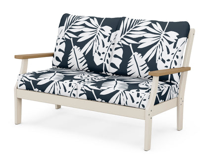 POLYWOOD® Braxton Deep Seating Loveseat in Sand / Natural / Leaf Marine Indigo