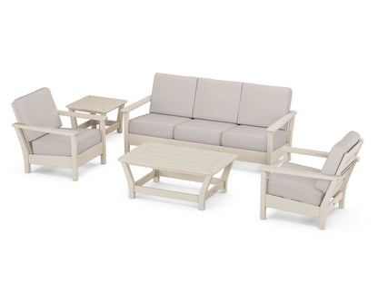 POLYWOOD® Harbour 5-Piece Deep Seating Set in Sand / Dune Burlap