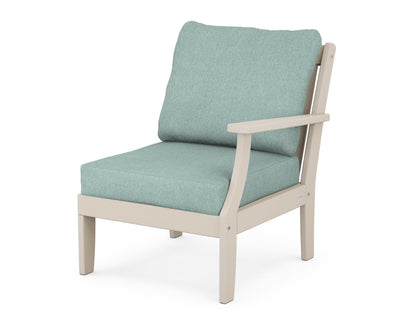 POLYWOOD® Braxton Modular Right Arm Chair in Sand / Glacier Spa