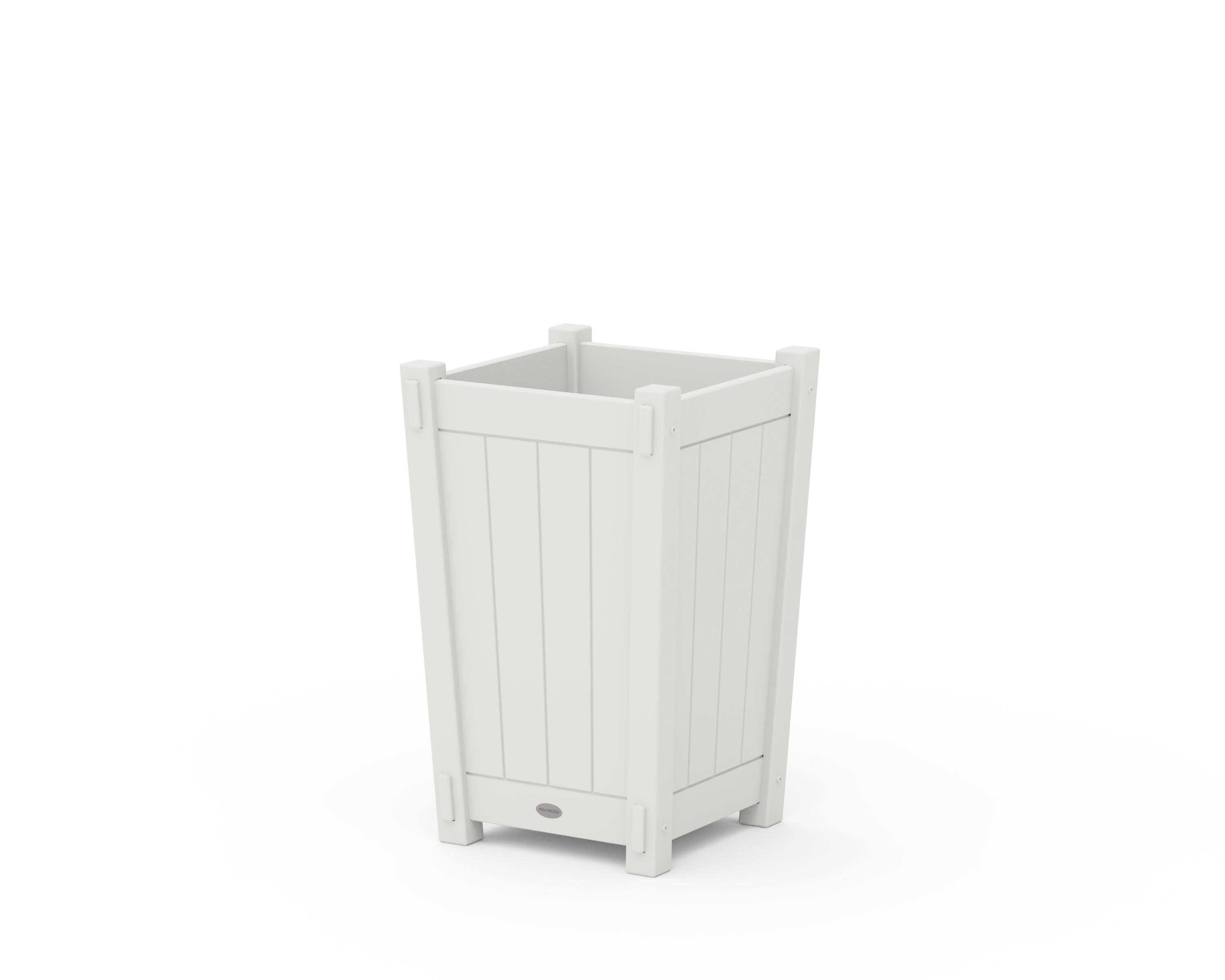 POLYWOOD® Vineyard Tapered Square Short Planter Box in White