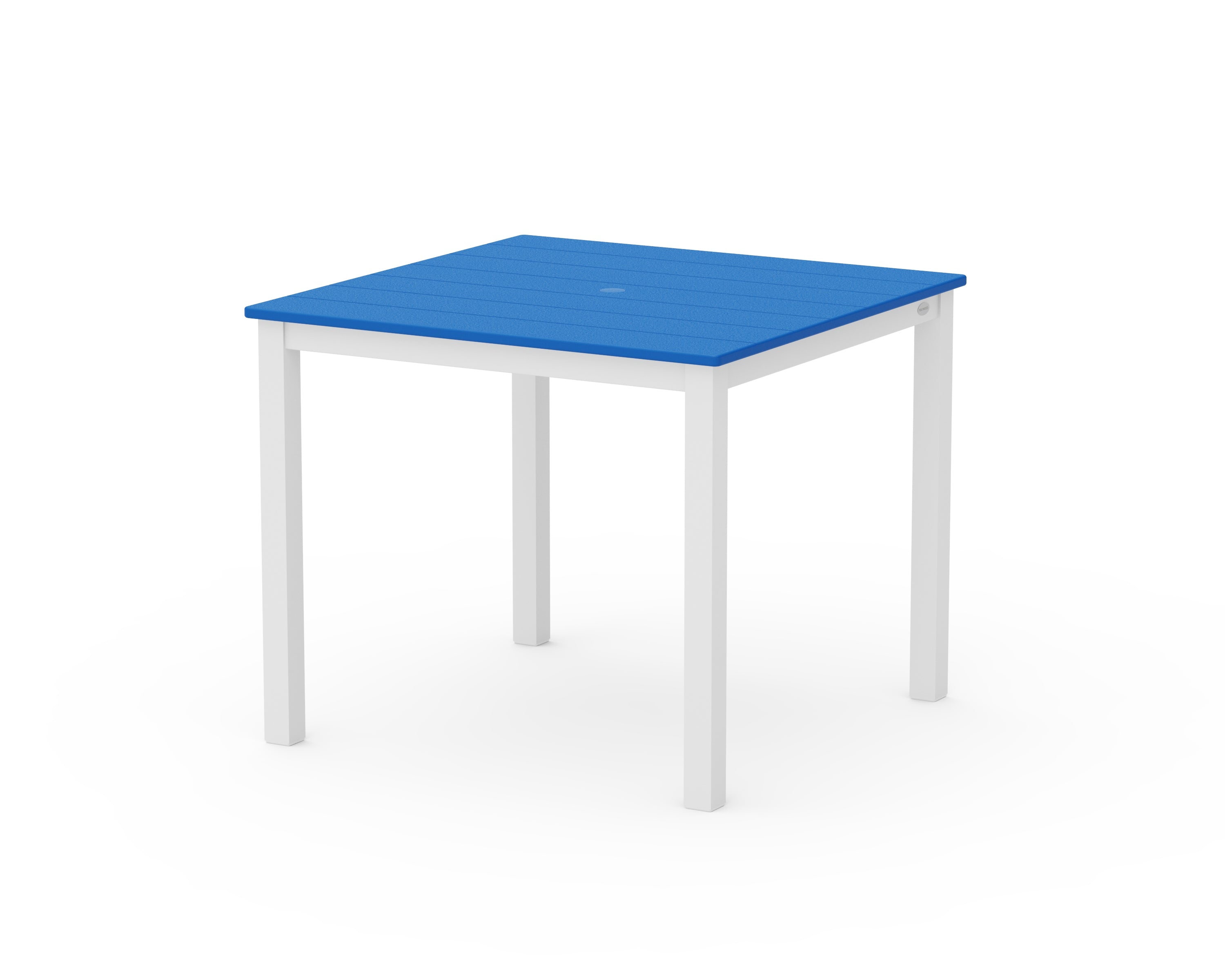 POLYWOOD® Main Street 36" x 36" Dining Table in White / Pacific Blue
