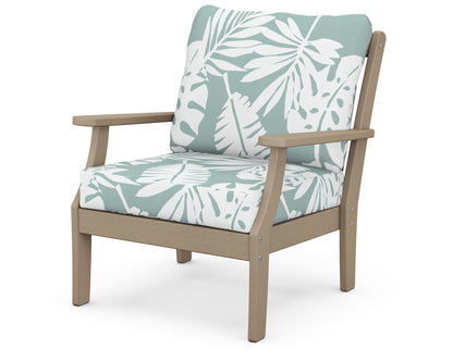 POLYWOOD® Braxton Deep Seating Chair in Vintage Sahara / Leaf Glacier Spa
