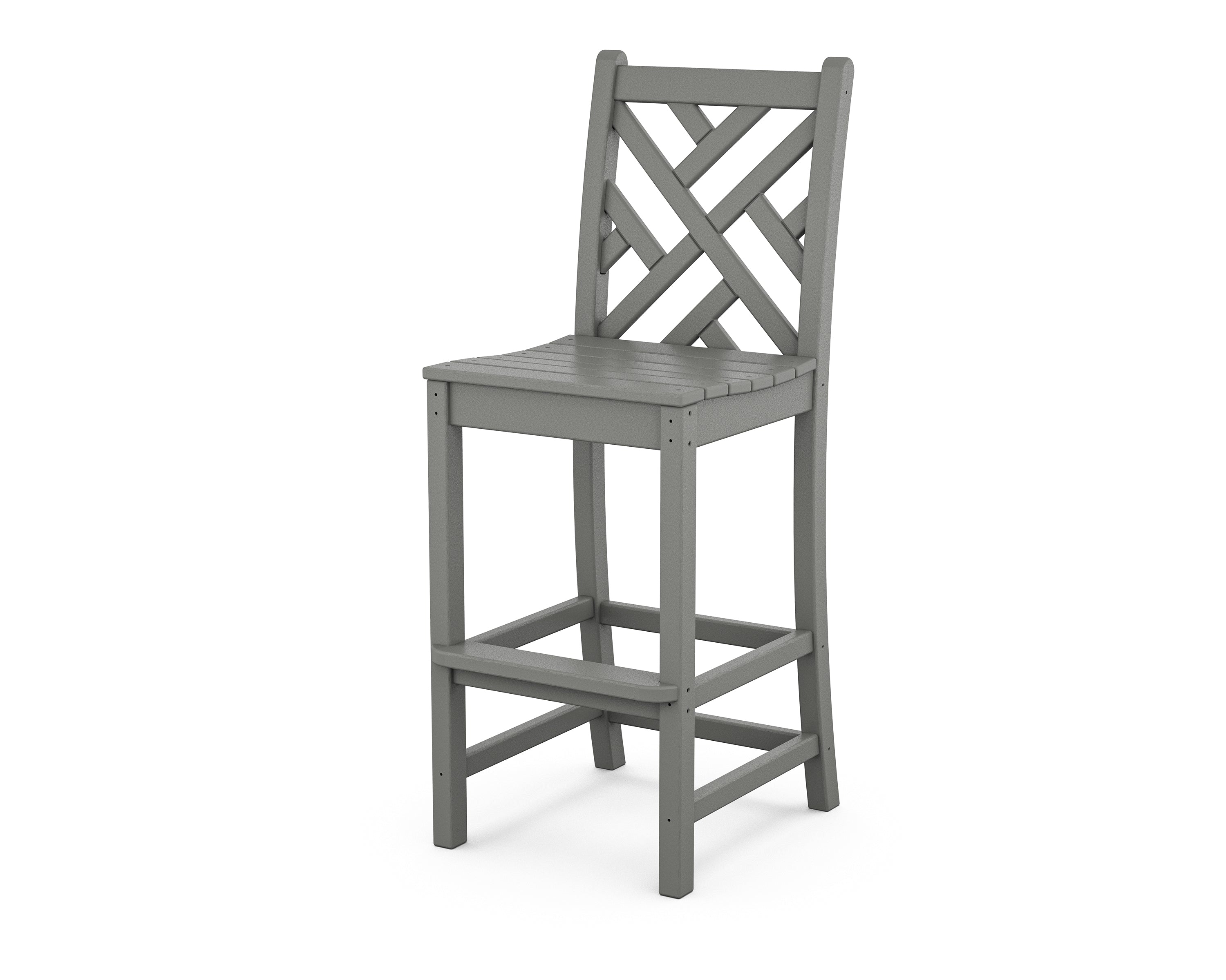 POLYWOOD® Chippendale Bar Side Chair in Slate Grey