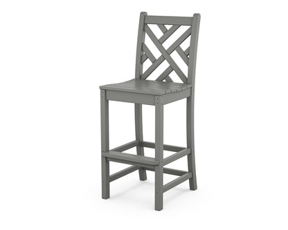 POLYWOOD® Chippendale Bar Side Chair in Slate Grey