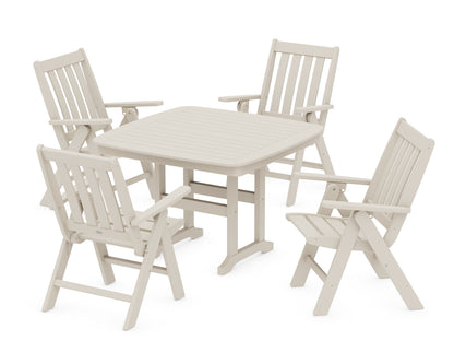 POLYWOOD® Vineyard Folding Chair 5-Piece Dining Set in Sand