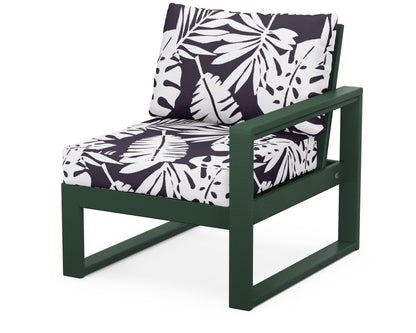 POLYWOOD® EDGE Modular Right Arm Chair in Green / Leaf Navy