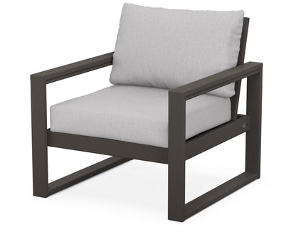 POLYWOOD® EDGE Club Chair in Vintage Coffee / Granite