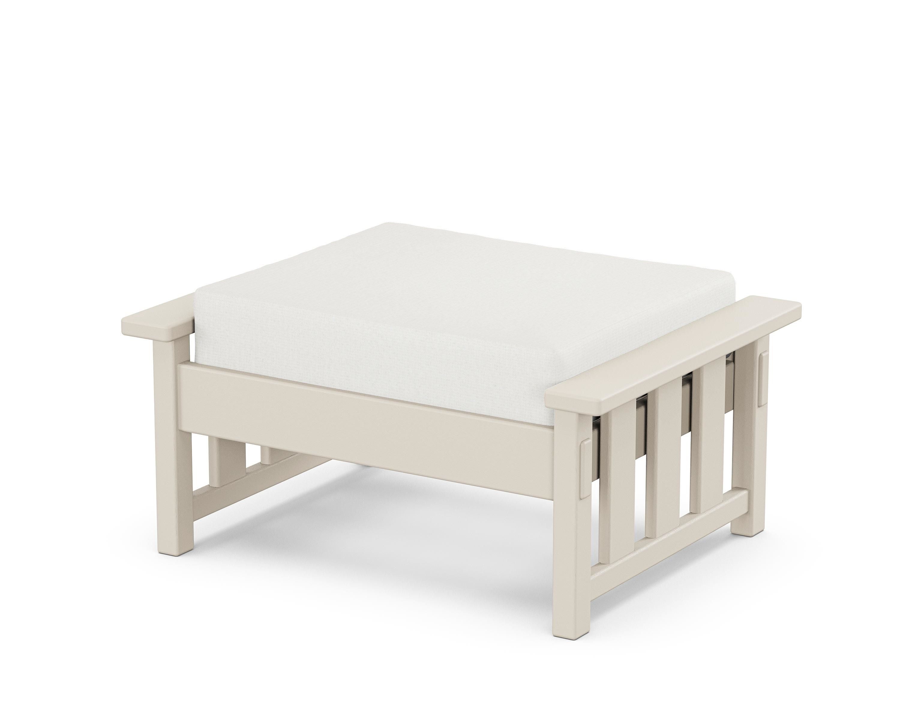 Martha Stewart by POLYWOOD® Acadia Deep Seating Ottoman in Sand / Natural Linen