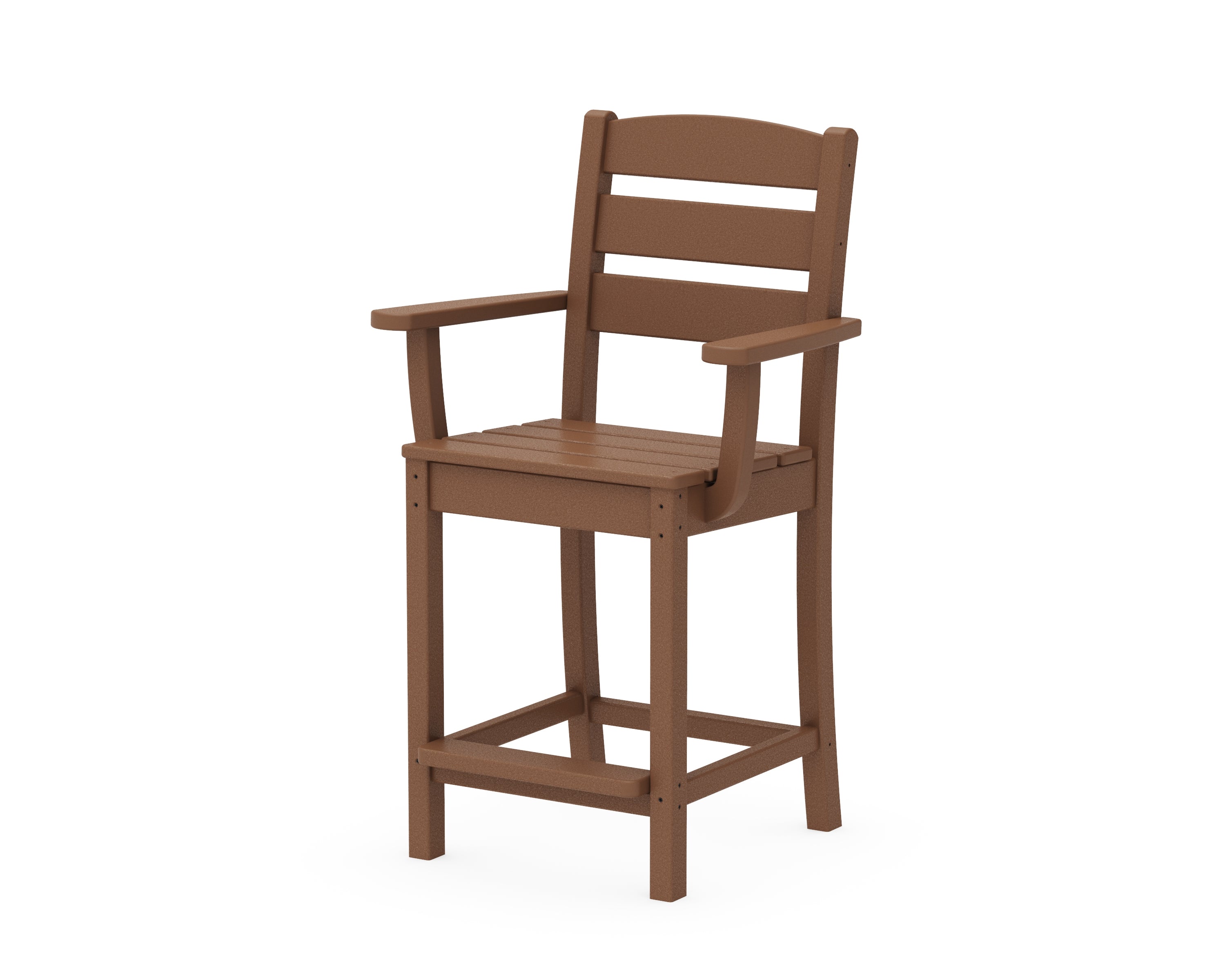 POLYWOOD® Lakeside Counter Arm Chair in Teak