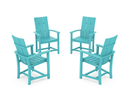 POLYWOOD® Modern 4-Piece Upright Adirondack Conversation Set in Aruba