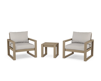 POLYWOOD® EDGE Sectional 3-Piece Deep Seating Set in Vintage Sahara / Cast Ash