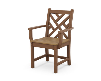 POLYWOOD® Chippendale Dining Arm Chair in Teak / Natural