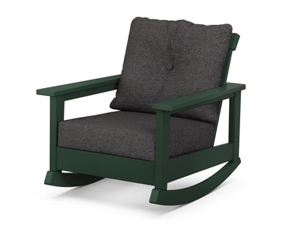 POLYWOOD® Prescott Deep Seating Rocking Chair in Green / Ash Charcoal