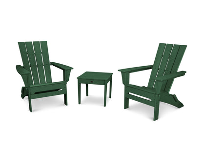 POLYWOOD® Quattro Folding Chair 3-Piece Adirondack Set in Green