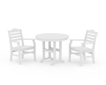 POLYWOOD® Savannah 3-Piece Farmhouse Dining Set in White