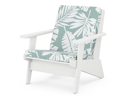 POLYWOOD® Riviera Modern Lounge Chair in White / Leaf Glacier Spa