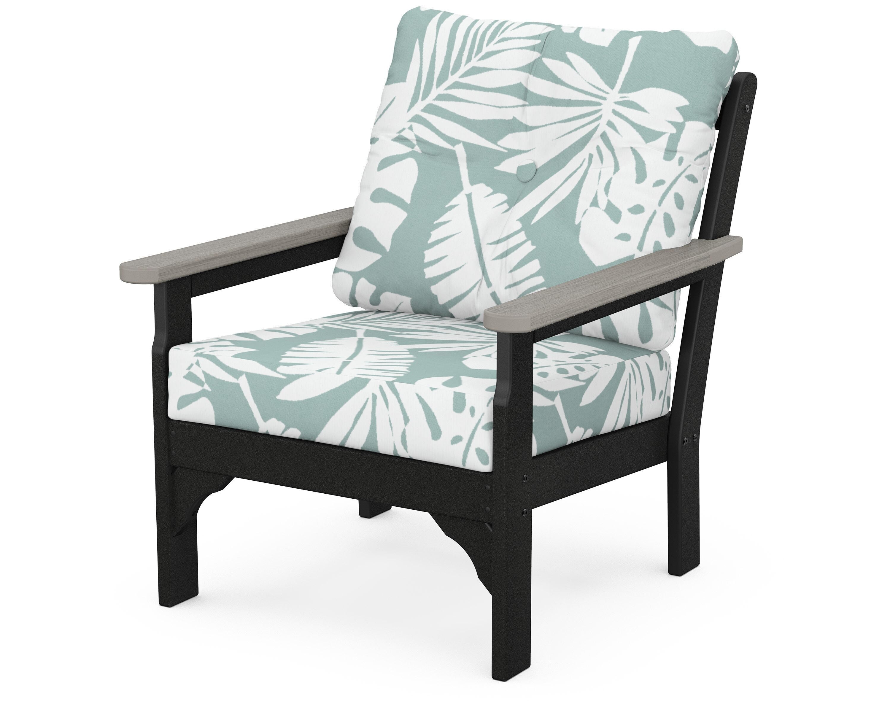 POLYWOOD® Vineyard Deep Seating Chair in Black / Driftwood / Leaf Glacier Spa