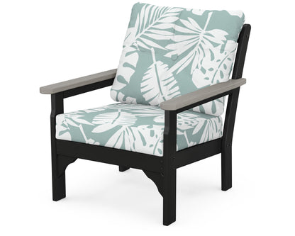 POLYWOOD® Vineyard Deep Seating Chair in Black / Driftwood / Leaf Glacier Spa