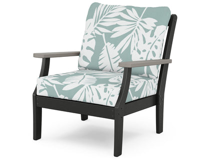 POLYWOOD® Braxton Deep Seating Chair in Black / Driftwood / Leaf Glacier Spa