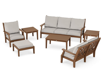 Country Living Wovendale 7-Piece Deep Seating Set in Teak / Cast Ash