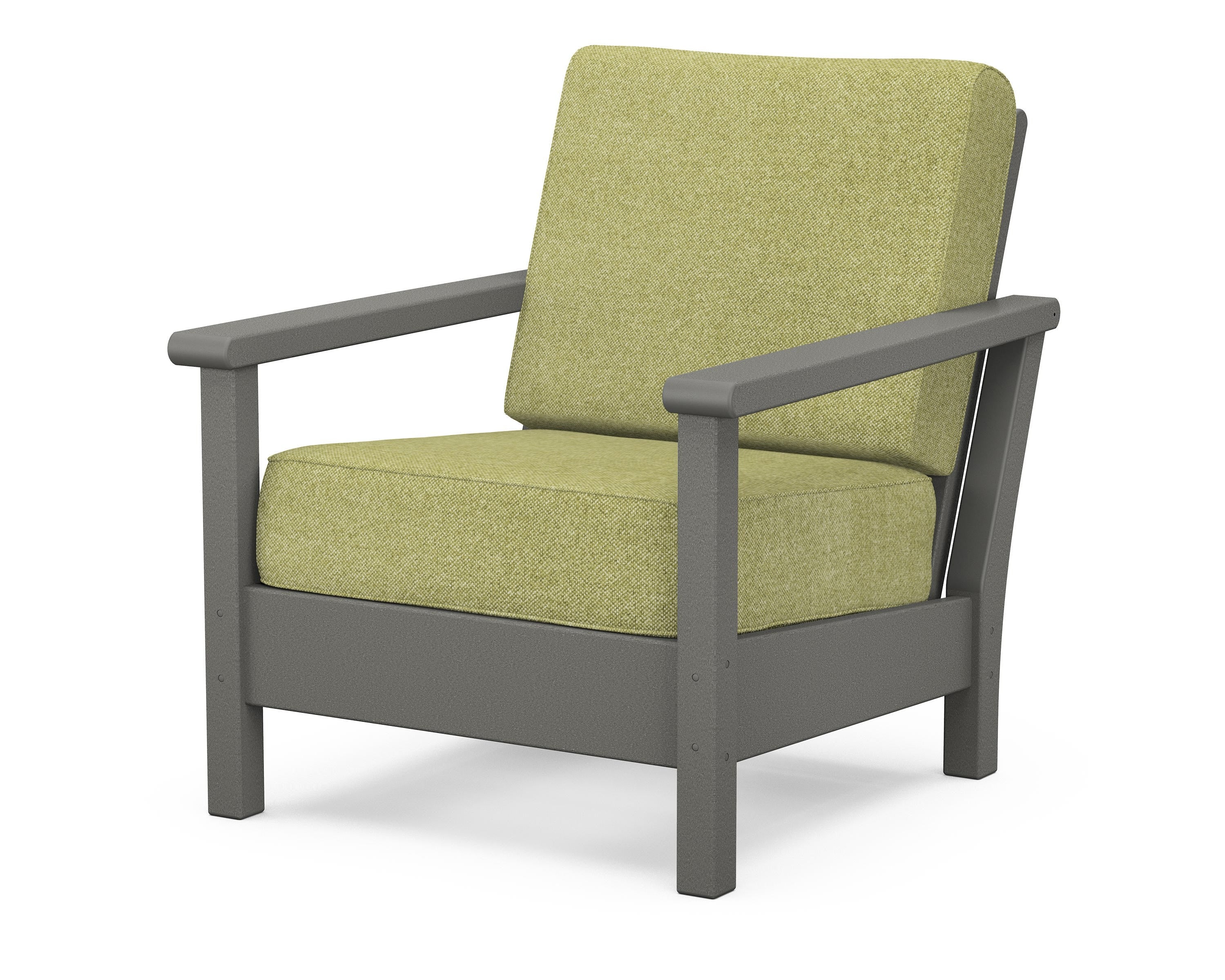 POLYWOOD® Harbour Deep Seating Chair in Slate Grey / Chartreuse Boucle