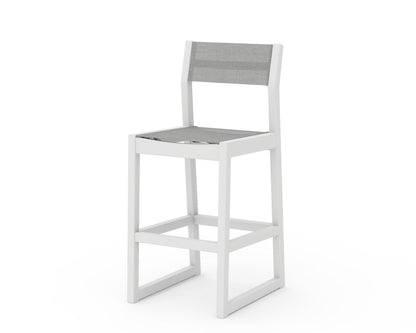 POLYWOOD® EDGE Sling Bar Side Chair in White / Metallic Sling