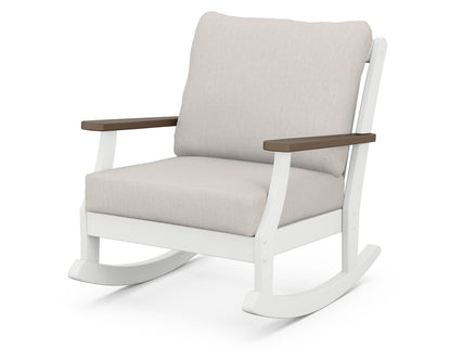 POLYWOOD® Braxton Deep Seating Rocking Chair in White / Kona / Cast Ash