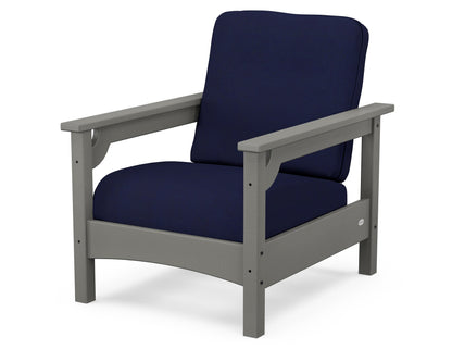 POLYWOOD® Club Chair in Slate Grey / Navy
