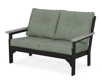 POLYWOOD® Vineyard Deep Seating Loveseat in Black / Driftwood / Cast Sage