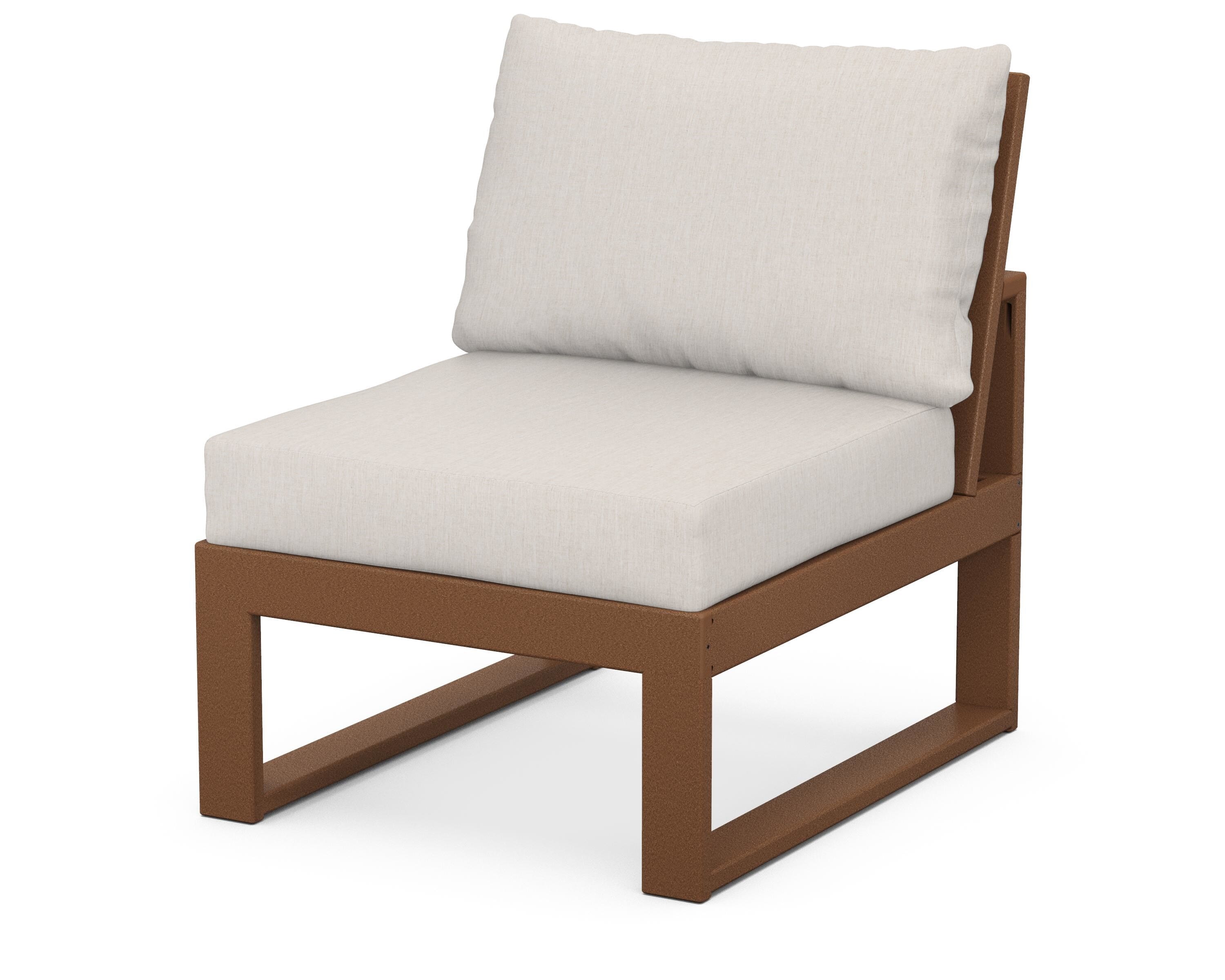 Unbranded Modular Armless Chair in Teak / Cast Ash