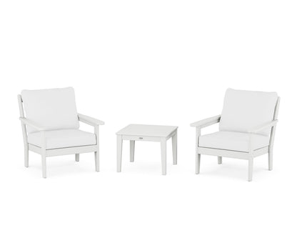 Country Living Cottage 3-Piece Deep Seating Set in White / Natural