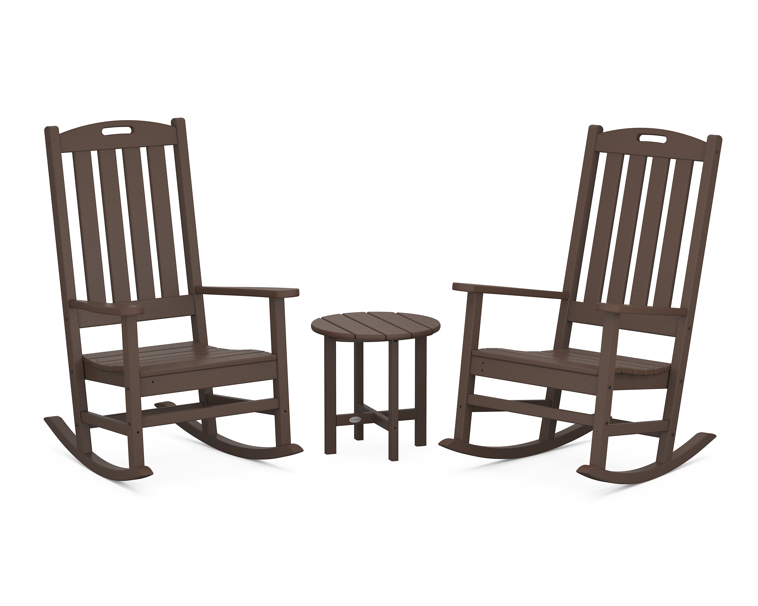 POLYWOOD® Nautical 3-Piece Porch Rocking Chair Set in Mahogany
