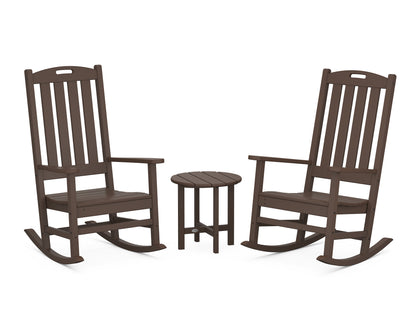 POLYWOOD® Nautical 3-Piece Porch Rocking Chair Set in Mahogany