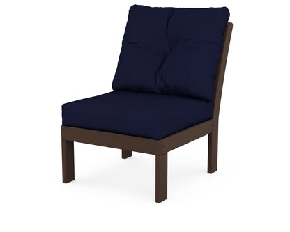 POLYWOOD® Vineyard Modular Armless Chair in Mahogany / Navy