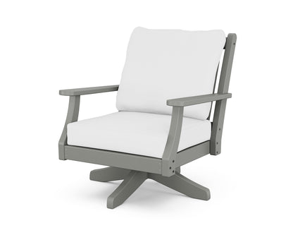 Country Living Wovendale Deep Seating Swivel Chair in Slate Grey / Natural