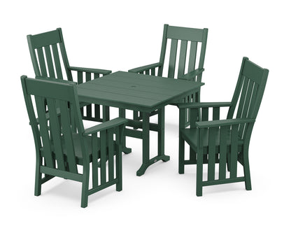 Martha Stewart by POLYWOOD® Acadia 5-Piece Farmhouse Dining Set in Green