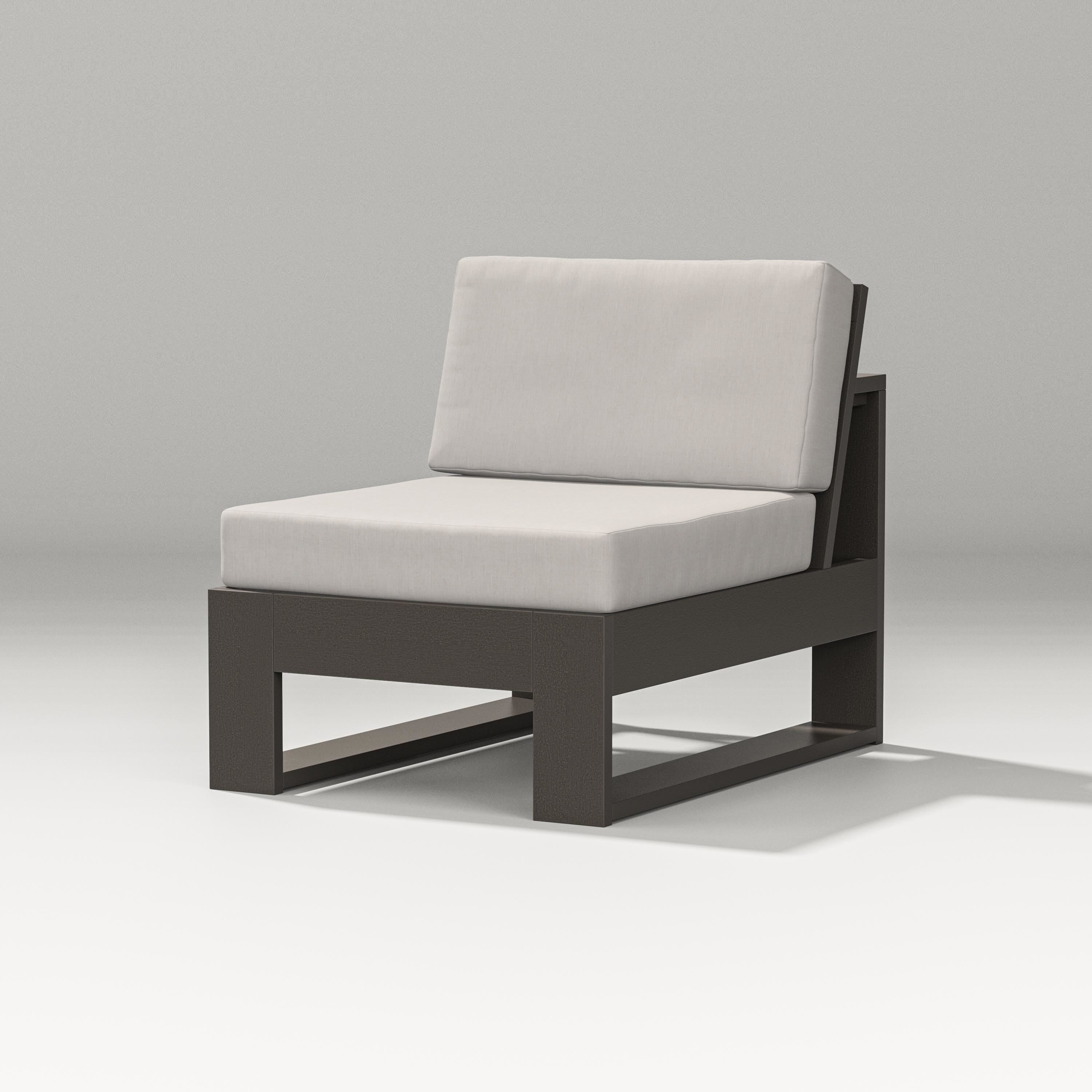PW Designer Series Latitude Modular Armless Chair in Vintage Coffee / Cast Ash