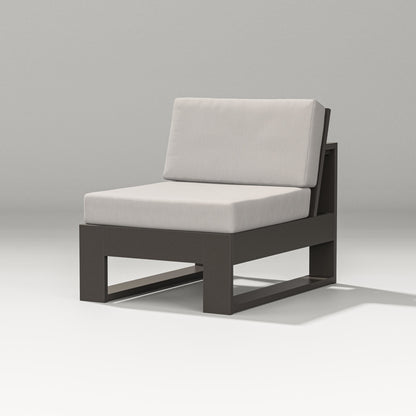 PW Designer Series Latitude Modular Armless Chair in Vintage Coffee / Cast Ash