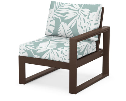 POLYWOOD® EDGE Modular Right Arm Chair in Mahogany / Leaf Glacier Spa