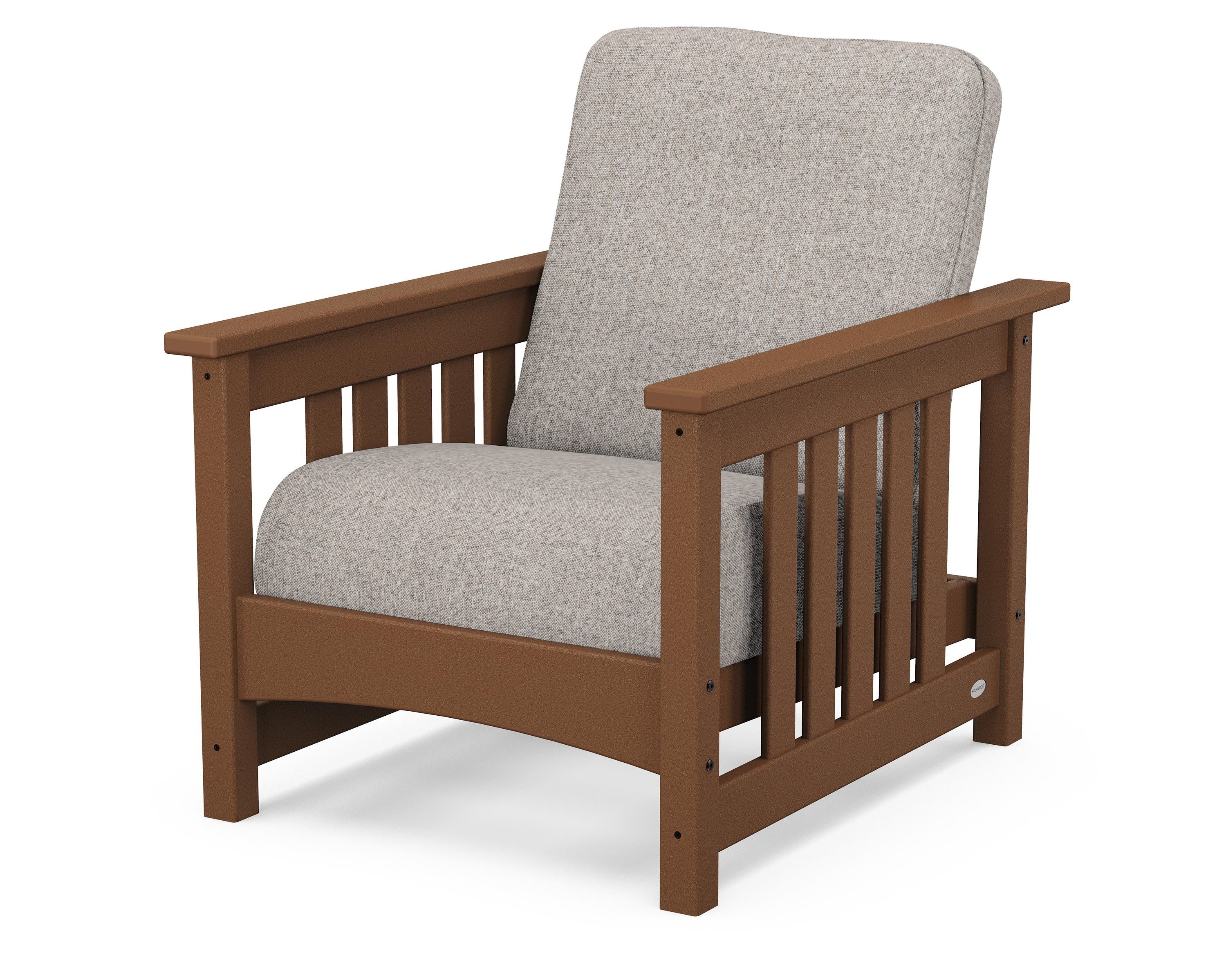 POLYWOOD® Club Mission Chair in Teak / Weathered Tweed