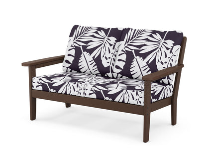Country Living Cottage Deep Seating Loveseat in Mahogany / Leaf Navy