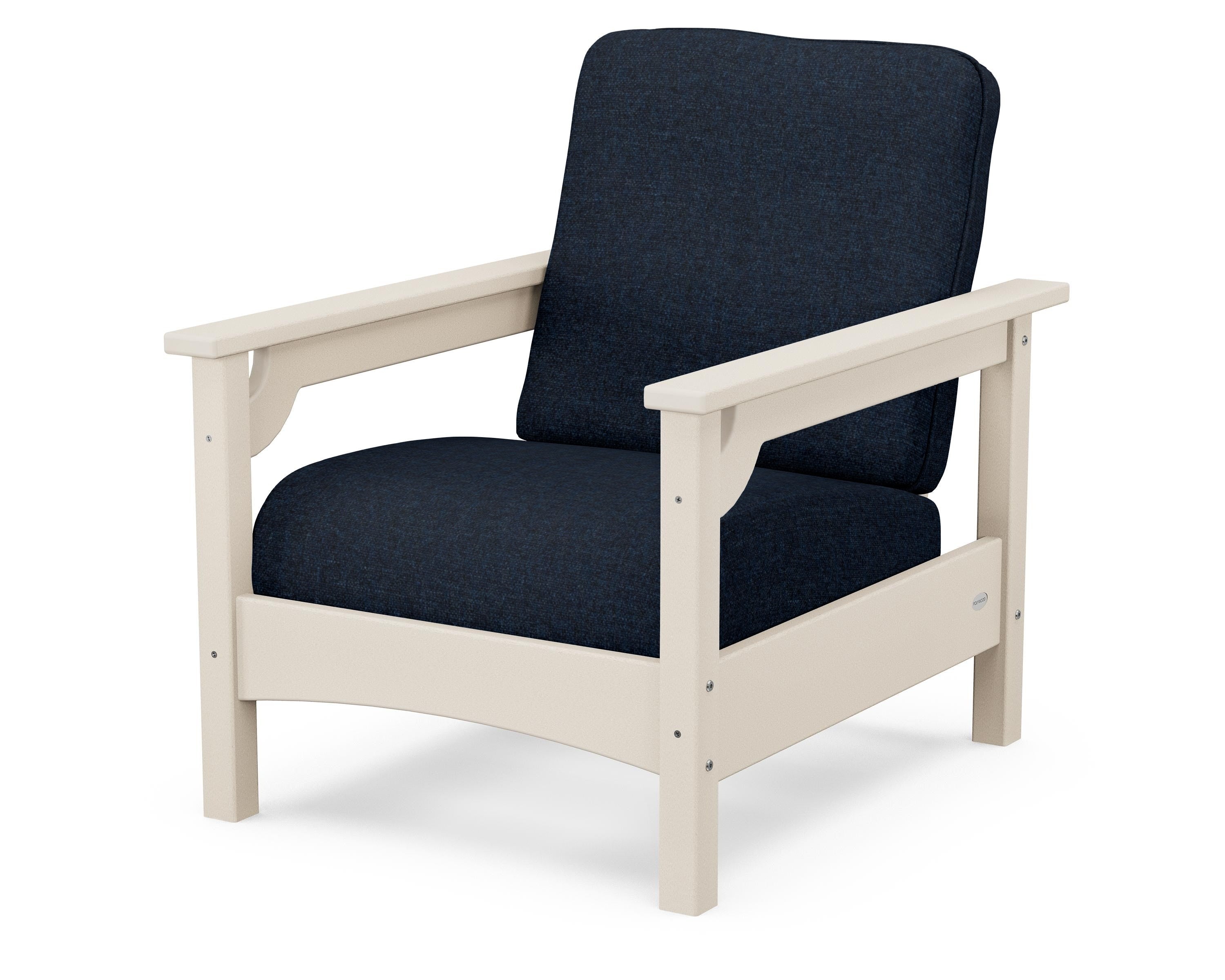POLYWOOD® Club Chair in Sand / Marine Indigo