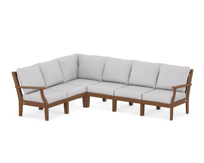 POLYWOOD® Braxton Modular 6-Piece Deep Seating Set in Teak / Granite